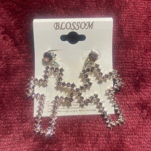 Purple and Silver Women's Earrings